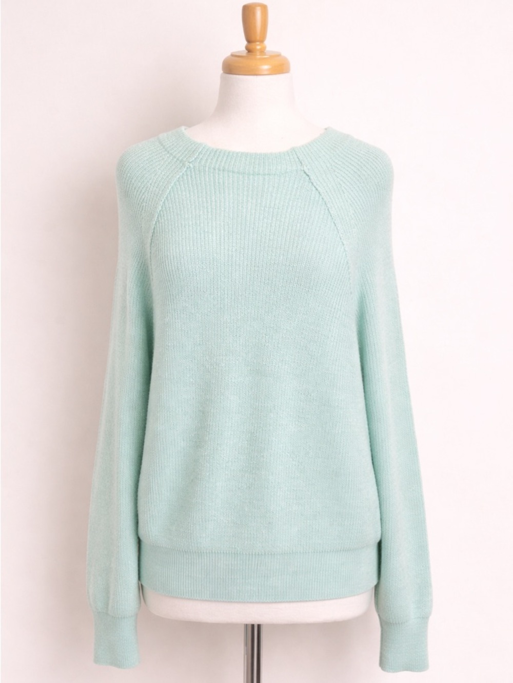 Free People Too Good Pullover Mint Green Mock Neck Sweater Size L - Picture 7 of 16